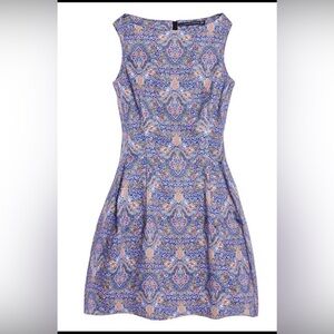 Zara Alexa Chung Multicolor Paisley Midi Dress - Blue, Orange, Pink